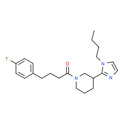 ChemSpider 2D Image | 1-[3-(1-Butyl-1H-imidazol-2-yl)-1-piperidinyl]-4-(4-fluorophenyl)-1-butanone | C22H30FN3O