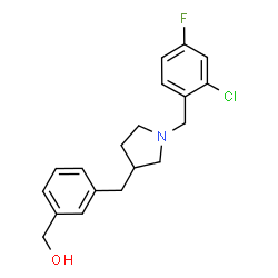 ChemSpider 2D Image | (3-{[1-(2-Chloro-4-fluorobenzyl)-3-pyrrolidinyl]methyl}phenyl)methanol | C19H21ClFNO