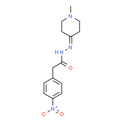 ChemSpider 2D Image | N'-(1-Methyl-4-piperidinylidene)-2-(4-nitrophenyl)acetohydrazide | C14H18N4O3
