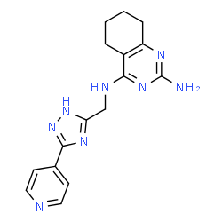 ChemSpider 2D Image | N~4~-{[3-(4-Pyridinyl)-1H-1,2,4-triazol-5-yl]methyl}-5,6,7,8-tetrahydro-2,4-quinazolinediamine | C16H18N8