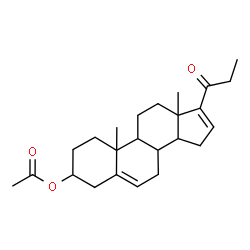 ChemSpider 2D Image | 10,13-Dimethyl-17-propionyl-2,3,4,7,8,9,10,11,12,13,14,15-dodecahydro-1H-cyclopenta[a]phenanthren-3-yl acetate | C24H34O3