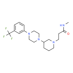 ChemSpider 2D Image | N-Methyl-3-(3-{4-[3-(trifluoromethyl)phenyl]-1-piperazinyl}-1-piperidinyl)propanamide | C20H29F3N4O