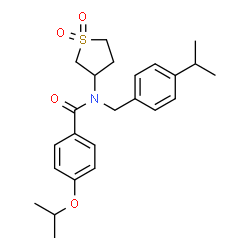 ChemSpider 2D Image | N-(1,1-Dioxidotetrahydro-3-thiophenyl)-4-isopropoxy-N-(4-isopropylbenzyl)benzamide | C24H31NO4S