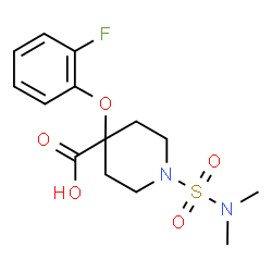 ChemSpider 2D Image | 1-(Dimethylsulfamoyl)-4-(2-fluorophenoxy)-4-piperidinecarboxylic acid | C14H19FN2O5S