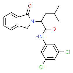 ChemSpider 2D Image | N-(3,5-Dichlorophenyl)-4-methyl-2-(1-oxo-1,3-dihydro-2H-isoindol-2-yl)pentanamide | C20H20Cl2N2O2