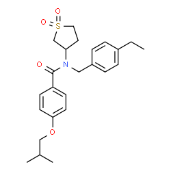 ChemSpider 2D Image | N-(1,1-Dioxidotetrahydro-3-thiophenyl)-N-(4-ethylbenzyl)-4-isobutoxybenzamide | C24H31NO4S