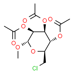 ChemSpider 2D Image | Methyl 2,3,4-tri-O-acetyl-6-chloro-6-deoxy-alpha-D-mannopyranoside | C13H19ClO8