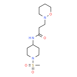 ChemSpider 2D Image | N-[1-(Methylsulfonyl)-4-piperidinyl]-3-(1,2-oxazinan-2-yl)propanamide | C13H25N3O4S