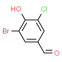 ChemSpider 2D Image | 3-Bromo-5-chloro-4-hydroxybenzaldehyde | C7H4BrClO2