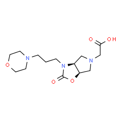 ChemSpider 2D Image | {(3aS,6aR)-3-[3-(4-Morpholinyl)propyl]-2-oxohexahydro-5H-pyrrolo[3,4-d][1,3]oxazol-5-yl}acetic acid | C14H23N3O5