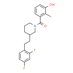 ChemSpider 2D Image | {3-[2-(2,4-Difluorophenyl)ethyl]-1-piperidinyl}(3-hydroxy-2-methylphenyl)methanone | C21H23F2NO2