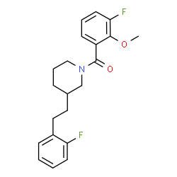 ChemSpider 2D Image | (3-Fluoro-2-methoxyphenyl){3-[2-(2-fluorophenyl)ethyl]-1-piperidinyl}methanone | C21H23F2NO2
