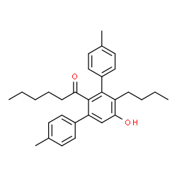 ChemSpider 2D Image | 1-(4'-Butyl-5'-hydroxy-4,4''-dimethyl-1,1':3',1''-terphenyl-2'-yl)-1-hexanone | C30H36O2