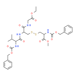 ChemSpider 2D Image | 13-Ethyl 5-methyl 10-[(2-{[(benzyloxy)carbonyl]amino}-3-methylbutanoyl)amino]-3,11-dioxo-1-phenyl-2-oxa-7,8-dithia-4,12-diazatridecane-5,13-dicarboxylate | C32H42N4O10S2