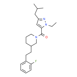 ChemSpider 2D Image | (1-Ethyl-3-isobutyl-1H-pyrazol-5-yl){3-[2-(2-fluorophenyl)ethyl]-1-piperidinyl}methanone | C23H32FN3O