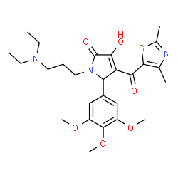 ChemSpider 2D Image | 1-[3-(Diethylamino)propyl]-4-[(2,4-dimethyl-1,3-thiazol-5-yl)carbonyl]-3-hydroxy-5-(3,4,5-trimethoxyphenyl)-1,5-dihydro-2H-pyrrol-2-one | C26H35N3O6S