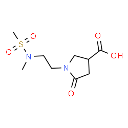 ChemSpider 2D Image | 1-{2-[Methyl(methylsulfonyl)amino]ethyl}-5-oxo-3-pyrrolidinecarboxylic acid | C9H16N2O5S