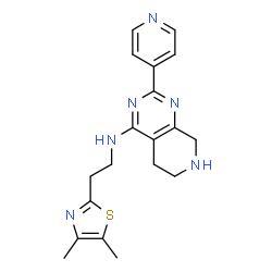 ChemSpider 2D Image | N-[2-(4,5-Dimethyl-1,3-thiazol-2-yl)ethyl]-2-(4-pyridinyl)-5,6,7,8-tetrahydropyrido[3,4-d]pyrimidin-4-amine | C19H22N6S
