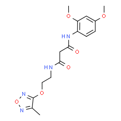 ChemSpider 2D Image | N-(2,4-Dimethoxyphenyl)-N'-{2-[(4-methyl-1,2,5-oxadiazol-3-yl)oxy]ethyl}malonamide | C16H20N4O6