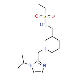 ChemSpider 2D Image | N-({1-[(1-Isopropyl-1H-imidazol-2-yl)methyl]-3-piperidinyl}methyl)ethanesulfonamide | C15H28N4O2S