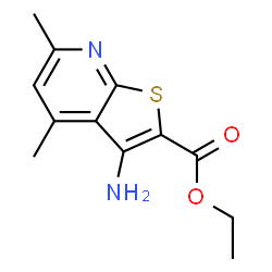 ChemSpider 2D Image | Ethyl 3-amino-4,6-dimethylthieno[2,3-b]pyridine-2-carboxylate | C12H14N2O2S