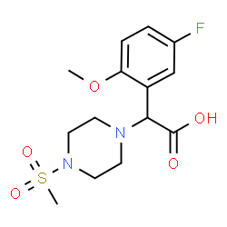 ChemSpider 2D Image | (5-Fluoro-2-methoxyphenyl)[4-(methylsulfonyl)-1-piperazinyl]acetic acid | C14H19FN2O5S