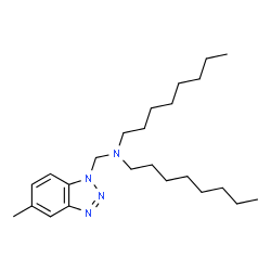 ChemSpider 2D Image | N-[(5-Methyl-1H-benzotriazol-1-yl)methyl]-N-octyl-1-octanamine | C24H42N4