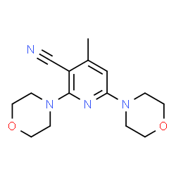 ChemSpider 2D Image | 4-methyl-2,6-dimorpholinonicotinonitrile | C15H20N4O2