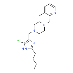 ChemSpider 2D Image | 1-[(2-Butyl-4-chloro-1H-imidazol-5-yl)methyl]-4-[(3-methyl-2-pyridinyl)methyl]piperazine | C19H28ClN5