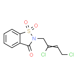 ChemSpider 2D Image | 2-(2,4-Dichloro-2-buten-1-yl)-1,2-benzothiazol-3(2H)-one 1,1-dioxide | C11H9Cl2NO3S