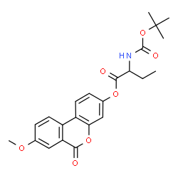 ChemSpider 2D Image | 8-Methoxy-6-oxo-6H-benzo[c]chromen-3-yl 2-({[(2-methyl-2-propanyl)oxy]carbonyl}amino)butanoate | C23H25NO7