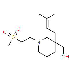 ChemSpider 2D Image | {3-(3-Methyl-2-buten-1-yl)-1-[2-(methylsulfonyl)ethyl]-3-piperidinyl}methanol | C14H27NO3S
