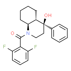 ChemSpider 2D Image | (2,6-Difluorophenyl)[(4S,4aS,8aS)-4-hydroxy-4-phenyloctahydro-1(2H)-quinolinyl]methanone | C22H23F2NO2