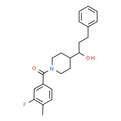 ChemSpider 2D Image | (3-Fluoro-4-methylphenyl)[4-(1-hydroxy-3-phenylpropyl)-1-piperidinyl]methanone | C22H26FNO2
