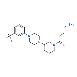 ChemSpider 2D Image | 4-Amino-1-(3-{4-[3-(trifluoromethyl)phenyl]-1-piperazinyl}-1-piperidinyl)-1-butanone | C20H29F3N4O