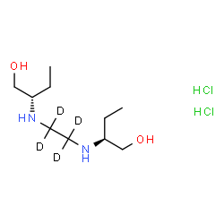 ChemSpider 2D Image | (2S,2'S)-2,2'-[(~2~H_4_)-1,2-Ethanediyldiimino]di(1-butanol) dihydrochloride | C10H22D4Cl2N2O2