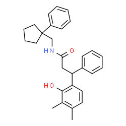 ChemSpider 2D Image | 3-(2-Hydroxy-3,4-dimethylphenyl)-3-phenyl-N-[(1-phenylcyclopentyl)methyl]propanamide | C29H33NO2