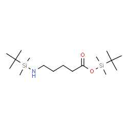 ChemSpider 2D Image | Dimethyl(2-methyl-2-propanyl)silyl 5-{[dimethyl(2-methyl-2-propanyl)silyl]amino}pentanoate | C17H39NO2Si2