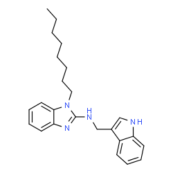 ChemSpider 2D Image | N-(1H-Indol-3-ylmethyl)-1-octyl-1H-benzimidazol-2-amine | C24H30N4