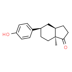 ChemSpider 2D Image | (3aR,5R,7aS)-5-(4-Hydroxyphenyl)-7a-methyloctahydro-1H-inden-1-one | C16H20O2
