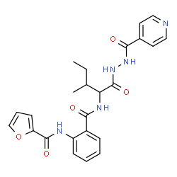 ChemSpider 2D Image | N-(2-{[1-(2-Isonicotinoylhydrazino)-3-methyl-1-oxo-2-pentanyl]carbamoyl}phenyl)-2-furamide | C24H25N5O5