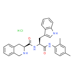 ChemSpider 2D Image | N-(2,4-Dimethylphenyl)-Nalpha-[(3S)-1,2,3,4-tetrahydro-3-isoquinolinylcarbonyl]-L-tryptophanamide hydrochloride (1:1) | C29H31ClN4O2