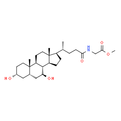 ChemSpider 2D Image | Methyl N-[(3alpha,5beta,7beta,8xi)-3,7-dihydroxy-24-oxocholan-24-yl]glycinate | C27H45NO5