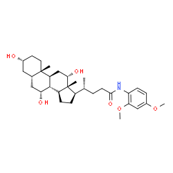 ChemSpider 2D Image | (3alpha,5beta,7alpha,8xi,12alpha)-N-(2,4-Dimethoxyphenyl)-3,7,12-trihydroxycholan-24-amide | C32H49NO6