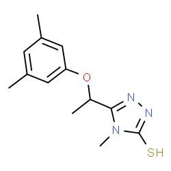ChemSpider 2D Image | 5-(1-(3,5-Dimethylphenoxy)ethyl)-4-methyl-4H-1,2,4-triazole-3-thiol | C13H17N3OS