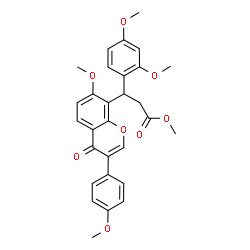 ChemSpider 2D Image | Methyl 3-(2,4-dimethoxyphenyl)-3-[7-methoxy-3-(4-methoxyphenyl)-4-oxo-4H-chromen-8-yl]propanoate | C29H28O8