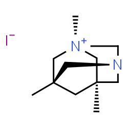 ChemSpider 2D Image | (1r,5R,7S)-1,5,7-Trimethyl-3-aza-1-azoniatricyclo[3.3.1.1~3,7~]decane iodide | C11H21IN2