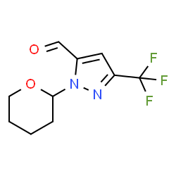 ChemSpider 2D Image | 1-(Tetrahydro-2H-pyran-2-yl)-3-(trifluoromethyl)-1H-pyrazole-5-carbaldehyde | C10H11F3N2O2