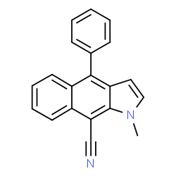 ChemSpider 2D Image | 1-Methyl-4-phenyl-1H-benzo[f]indole-9-carbonitrile | C20H14N2