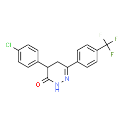ChemSpider 2D Image | 4-(4-Chlorophenyl)-6-[4-(trifluoromethyl)phenyl]-4,5-dihydro-3(2H)-pyridazinone | C17H12ClF3N2O